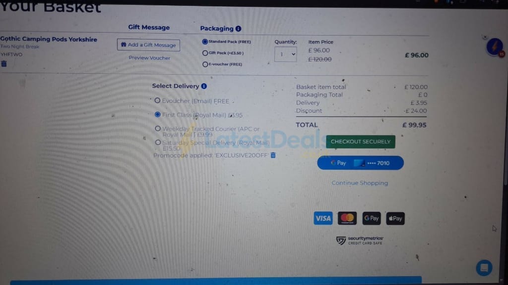 Screenshot of the Into The Blue discount code working