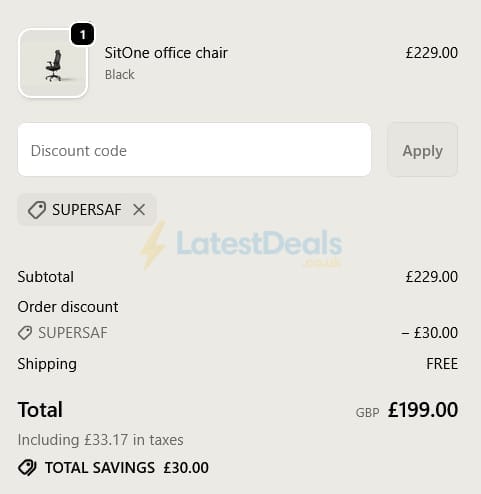 Screenshot of the Desktronic discount code working