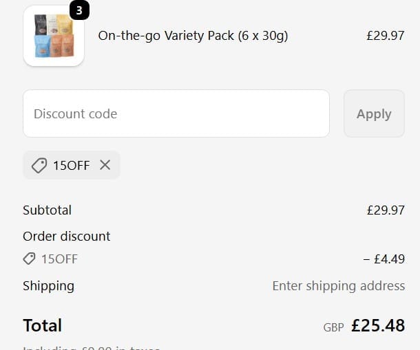 Screenshot of the Keto Hana discount code working