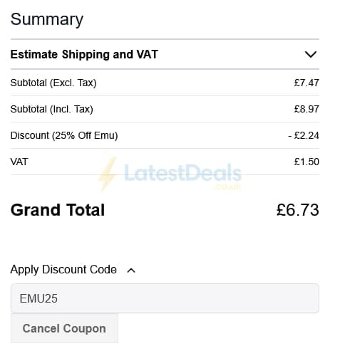 Screenshot of the WoolBox discount code working