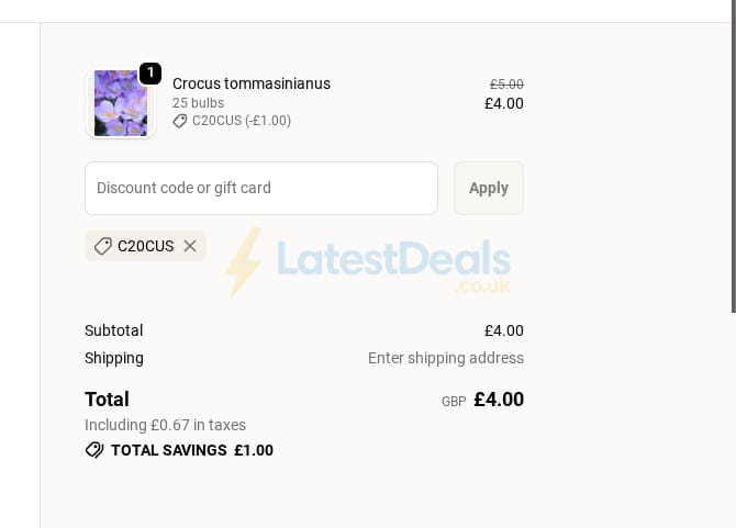 Screenshot of the Farmer Gracy discount code working