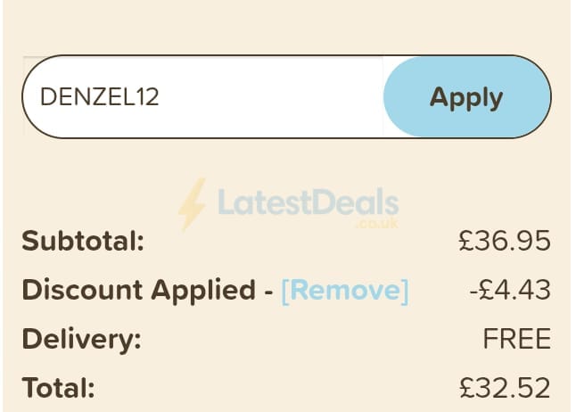 Screenshot of the The Cornish Hamper Store discount code working