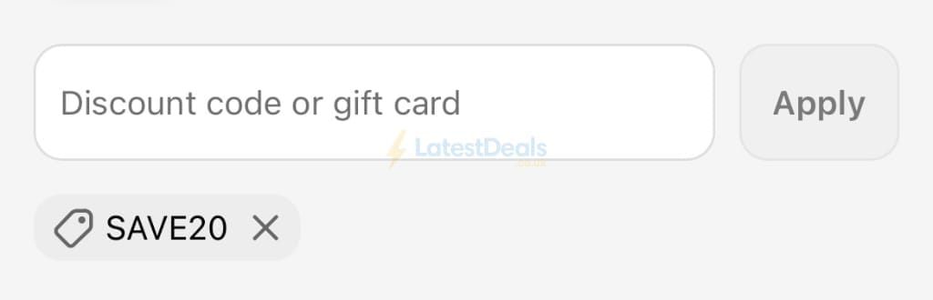 Screenshot of the The Dustpan and Brush Store discount code working