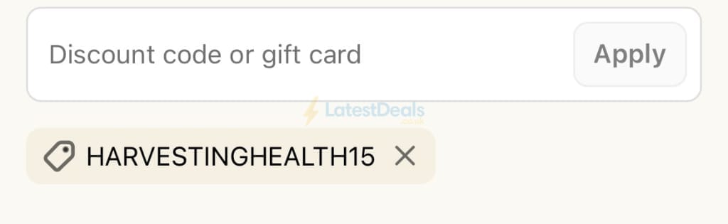 Screenshot of the Nuzest discount code working