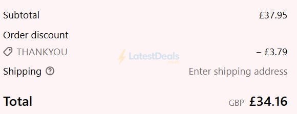 Screenshot of the Miniml discount code working