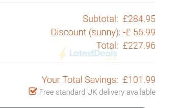 Screenshot of the Solar Centre discount code working