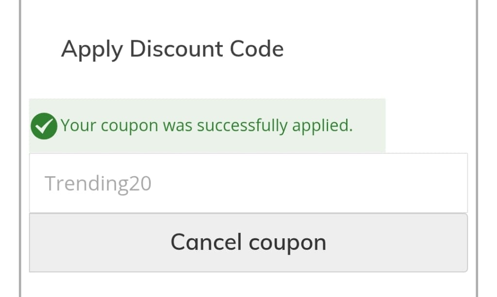 Screenshot of the Lighting Direct discount code working