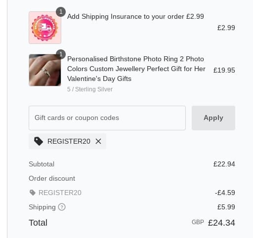 Screenshot of the Soufeel discount code working