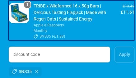 Screenshot of the Wearetribe discount code working
