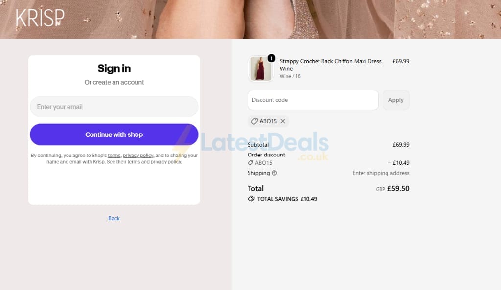Screenshot of the Krisp discount code working