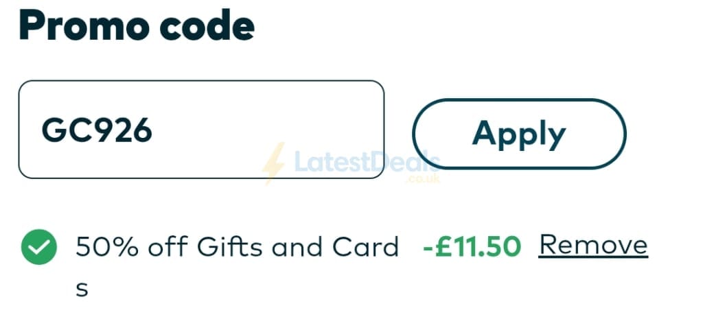 Screenshot of the Snapfish discount code working
