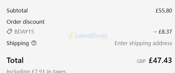 Screenshot of the O'Donnell Moonshine discount code working