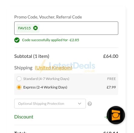 Screenshot of the SmartBuyGlasses discount code working