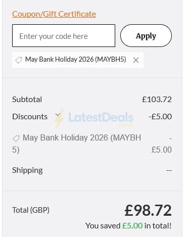 Screenshot of the Magic Madhouse discount code working