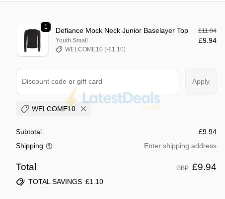 Screenshot of the Laceeze discount code working