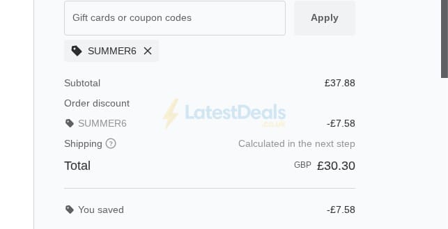 Screenshot of the Soufeel discount code working