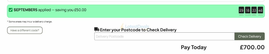 Screenshot of the Greenhouse Stores discount code working