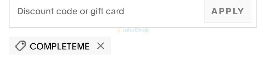 Screenshot of the U Beauty discount code working
