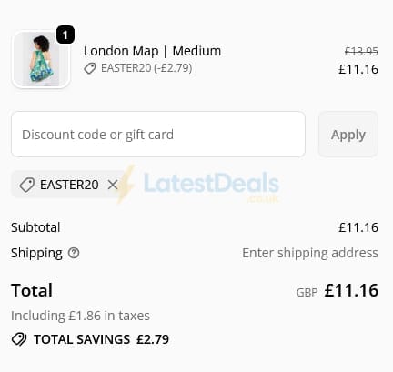 Screenshot of the Kind Bag discount code working