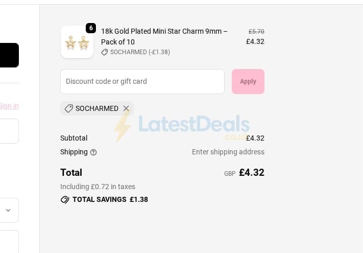 Screenshot of the Spoilt Rotten Beads discount code working