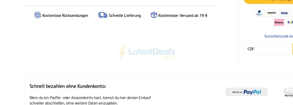 Screenshot of the medimops discount code working