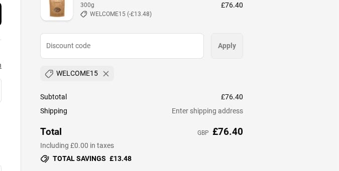 Screenshot of the Keto Hana discount code working