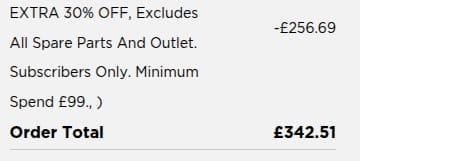 Screenshot of the Kuhn Rikon discount code working