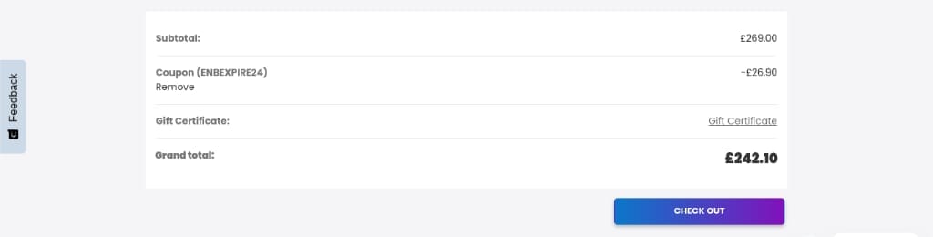 Screenshot of the Nextbase discount code working