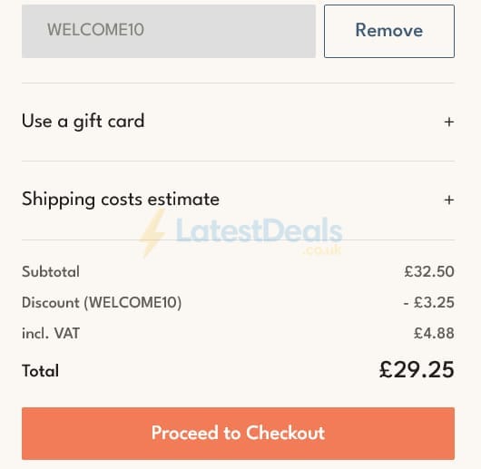 Screenshot of the Monbento discount code working