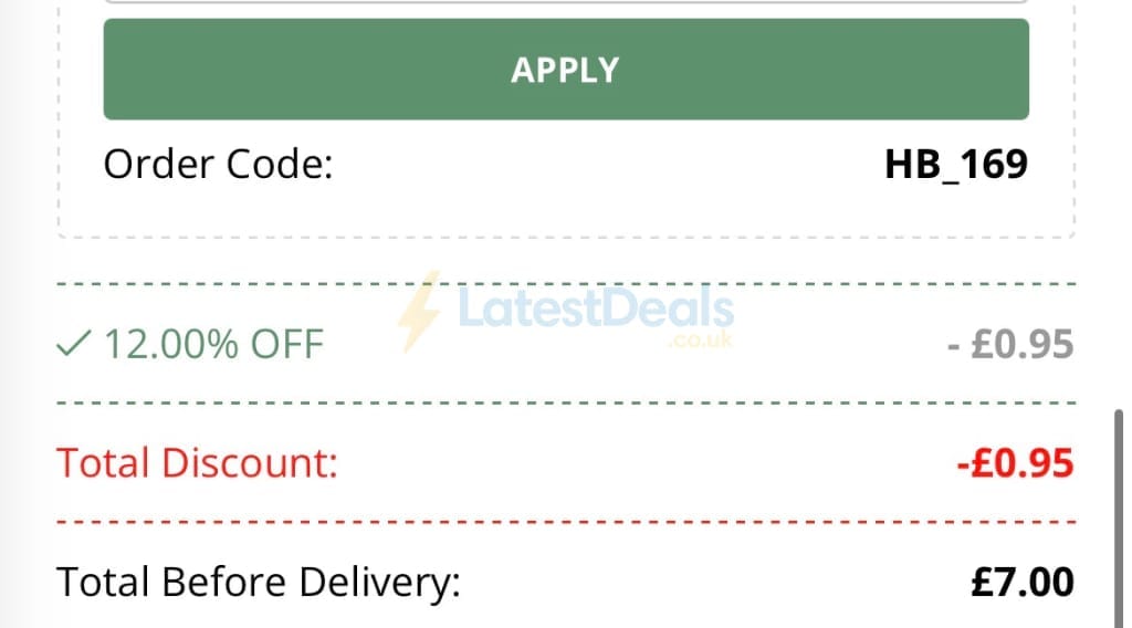 Screenshot of the Happy Beaks discount code working