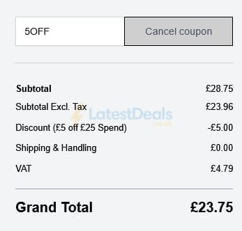 Screenshot of the WoolBox discount code working