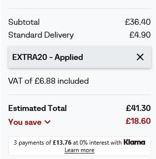 Screenshot of the Sorel discount code working