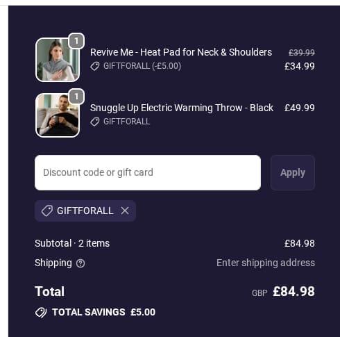 Screenshot of the Dreamland discount code working