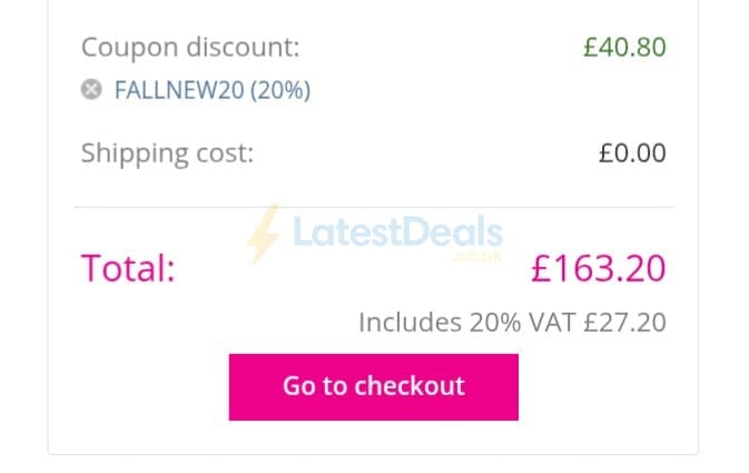 Screenshot of the hothair discount code working