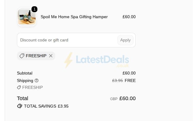 Screenshot of the Zing Organics discount code working