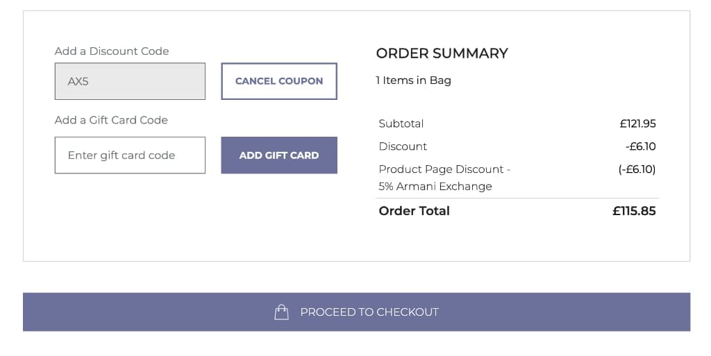 Screenshot of the House Of Watches discount code working