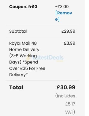 Screenshot of the ProSwimwear discount code working