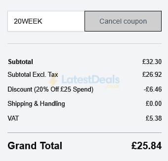 Screenshot of the WoolBox discount code working