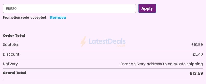Screenshot of the Happy Puzzle discount code working
