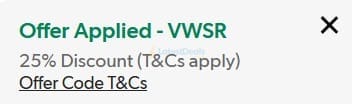 Screenshot of the Curvissa discount code working