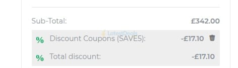 Screenshot of the Duke Direct discount code working