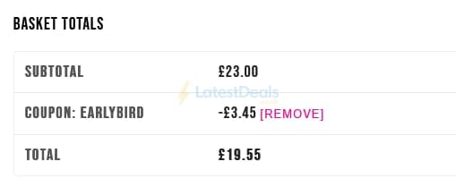 Screenshot of the Piglets Pantry discount code working