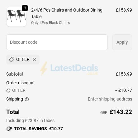 Screenshot of the Garden Sanctuary discount code working