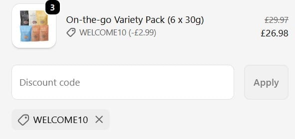 Screenshot of the Keto Hana discount code working