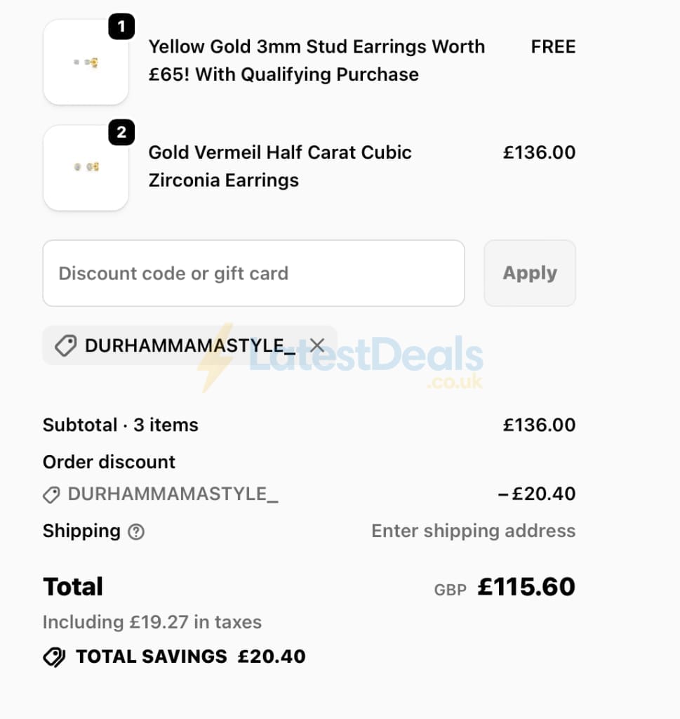 Screenshot of the Jools by Jenny Brown discount code working
