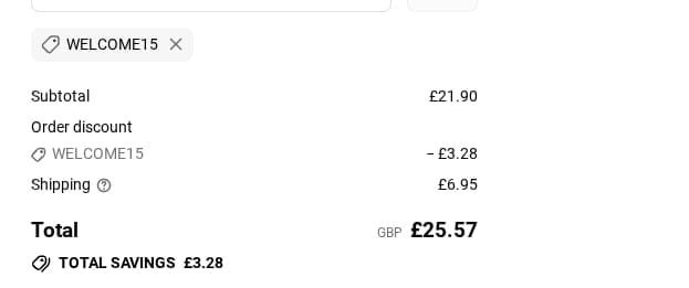 Screenshot of the The Calzone Kitchen discount code working