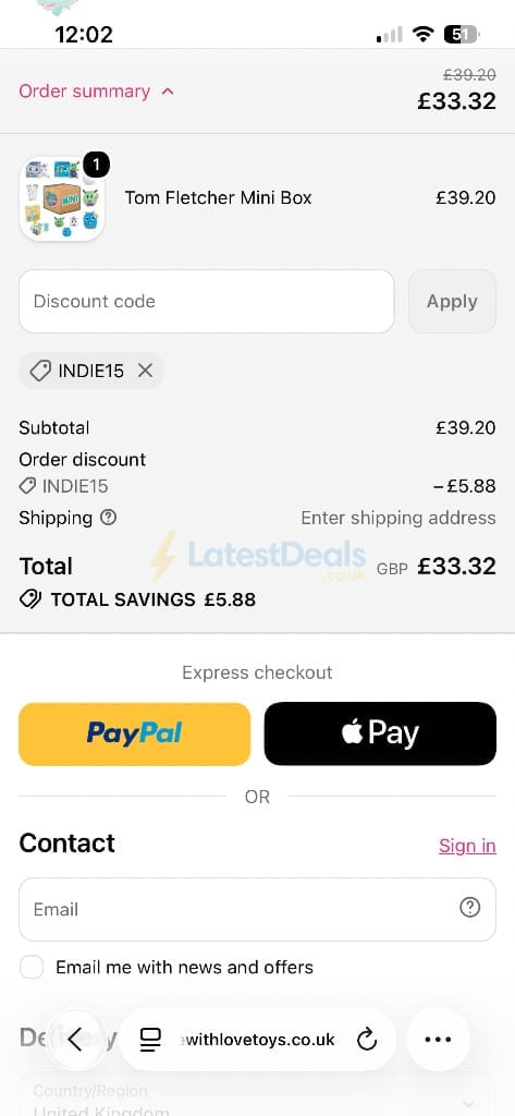 Screenshot of the Jade With Love Toys discount code working