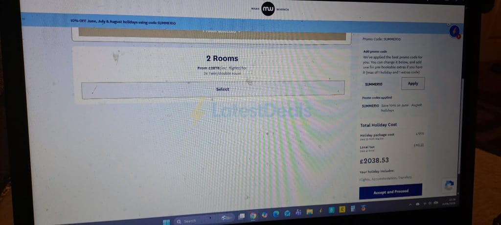 Screenshot of the Mark Warner discount code working
