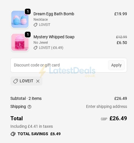 Screenshot of the Imperial Candles discount code working