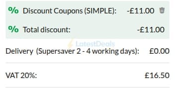 Screenshot of the Advanced MP3 Players discount code working